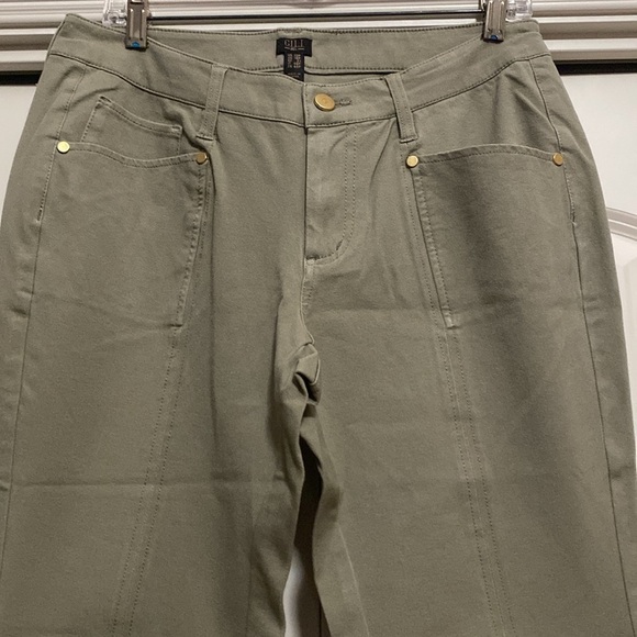 G.I.L.I Wide Leg Pant Womens 12P Split Front Hem Stretch Western coastal cowgirl - Picture 3 of 12